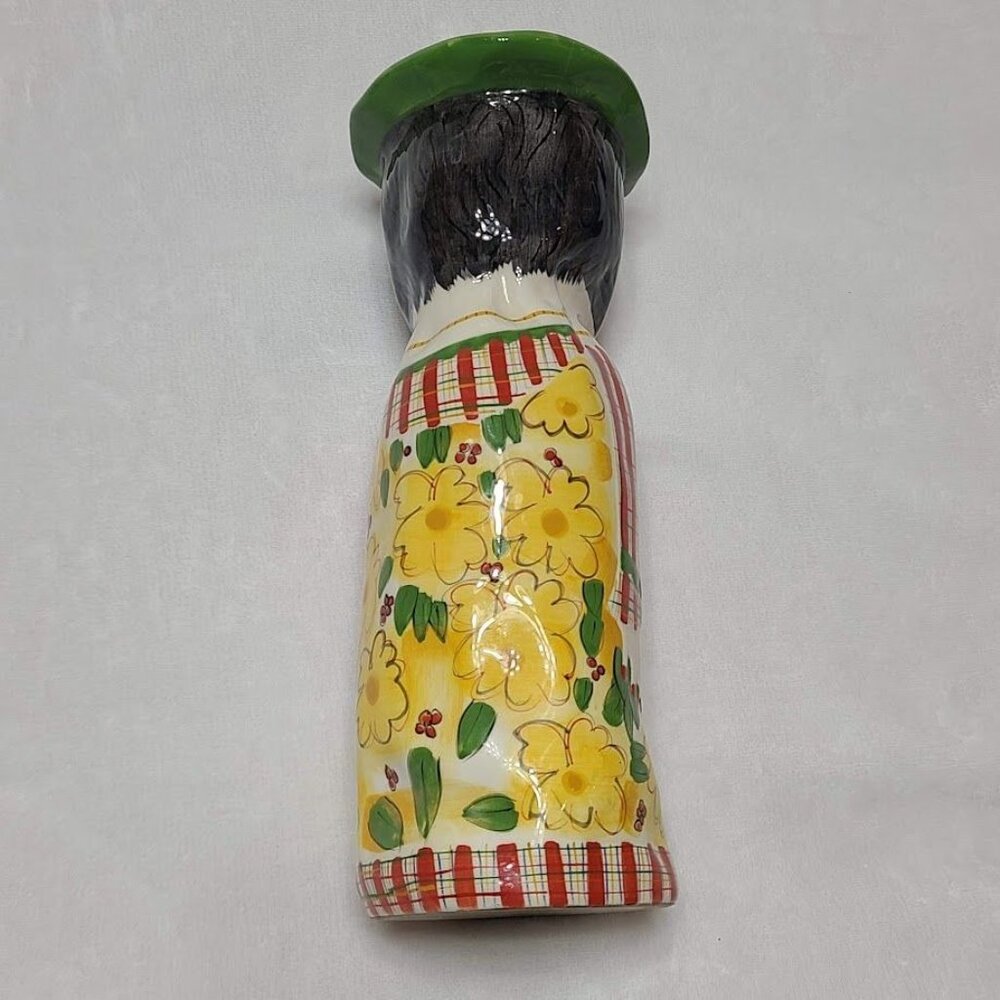 Vintage 1980s Bella Casa Daisy Susan Paley By Ganz hand Painted Ceramic Vase 11" - Picture 4 of 12